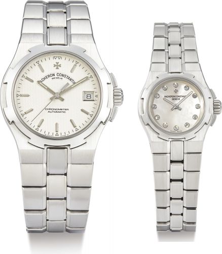 Vacheron Constantin.A SET OF TWO STAINLESS STEEL BRACELET WATCHES REF 42042 REF 16050 OVERSEAS CIRCA 2000.A SET OF TWO STAINLESS STEEL BRACELET WATCHES REF 42042 REF 16050 OVERSEAS CIRCA 2000
