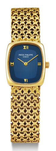 Patek Philippe.A LADY'S YELLOW GOLD CUSHION-FORM BRACELET WATCH REF 4186/2 MVT 1274157 CASE 2759377 MADE IN 1976.A LADY'S YELLOW GOLD CUSHION-FORM BRACELET WATCH REF 4186/2 MVT 1274157 CASE 2759377 MADE IN 1976