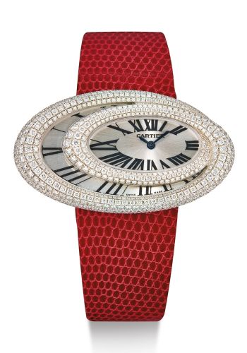 Cartier.A LADY'S WHITE GOLD AND DIAMOND-SET ELONGATED OVAL WRISTWATCH BAIGNOIRE HYPNOSE CIRCA 2005.A LADY'S WHITE GOLD AND DIAMOND-SET ELONGATED OVAL WRISTWATCH BAIGNOIRE HYPNOSE CIRCA 2005