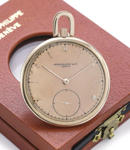 Patek Philippe Cie A FINE AND RARE 'ART DECO' PINK GOLD OPEN-FACED KEYLESS WATCH REF 715 MVT 890139 CASE 418542 MADE IN 1940