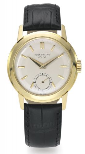 Patek Philippe A YELLOW GOLD WRISTWATCH REF 2455 MVT 723738 CASE 677569 MADE IN 1954