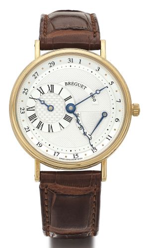 Breguet A YELLOW GOLD AUTOMATIC WRISTWATCH WITH DATE AND POWER RESERVE INDICATION REF 3680 NO 660 SERPENTINE CIRCA 1998