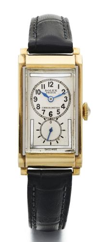 Rolex A YELLOW GOLD AND STAINLESS STEEL RECTANGULAR WRISTWATCH WITH THREE-TONE DIAL REF 1862 CASE 16449 PRINCE CIRCA 1935