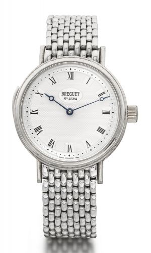 Breguet A FINE AND RARE WHITE GOLD MINUTE-REPEATING WRISTWATCH WITH BRACELET REF 3877 NO 4524 CIRCA 1995