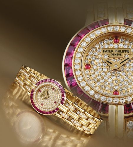 Patek Philippe A FINE AND ELEGANT LADY'S YELLOW GOLD, RUBY AND DIAMOND-SET BRACELET WATCH REF 4782/12 MVT 1650907 CASE 2972493 MADE IN 1992
