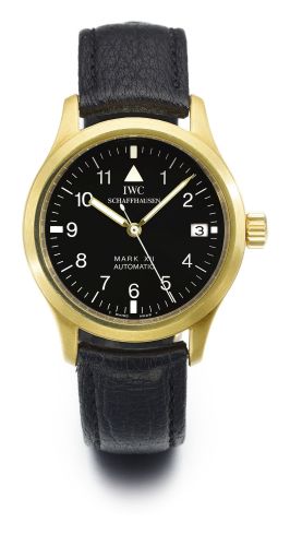 IWC A RARE YELLOW GOLD AUTOMATIC AMAGNETIC WRISTWATCH REF 3241 NO 2602657 MARK XII DER FLIEGERUHR AUTOMATIK CIRCA 1998