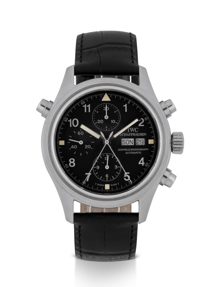 IWC | DOPPELCHRONOGRAPH, REF 3713 STAINLESS STEEL SPLIT-SECONDS CHRONOGRAPH WITH DAY AND DATE CIRCA 1999