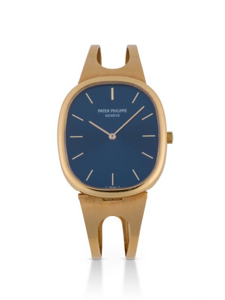 PATEK PHILIPPE | ELLIPSE, REF 3838 YELLOW GOLD WRISTWATCH WITH BRACELET MADE IN 1982