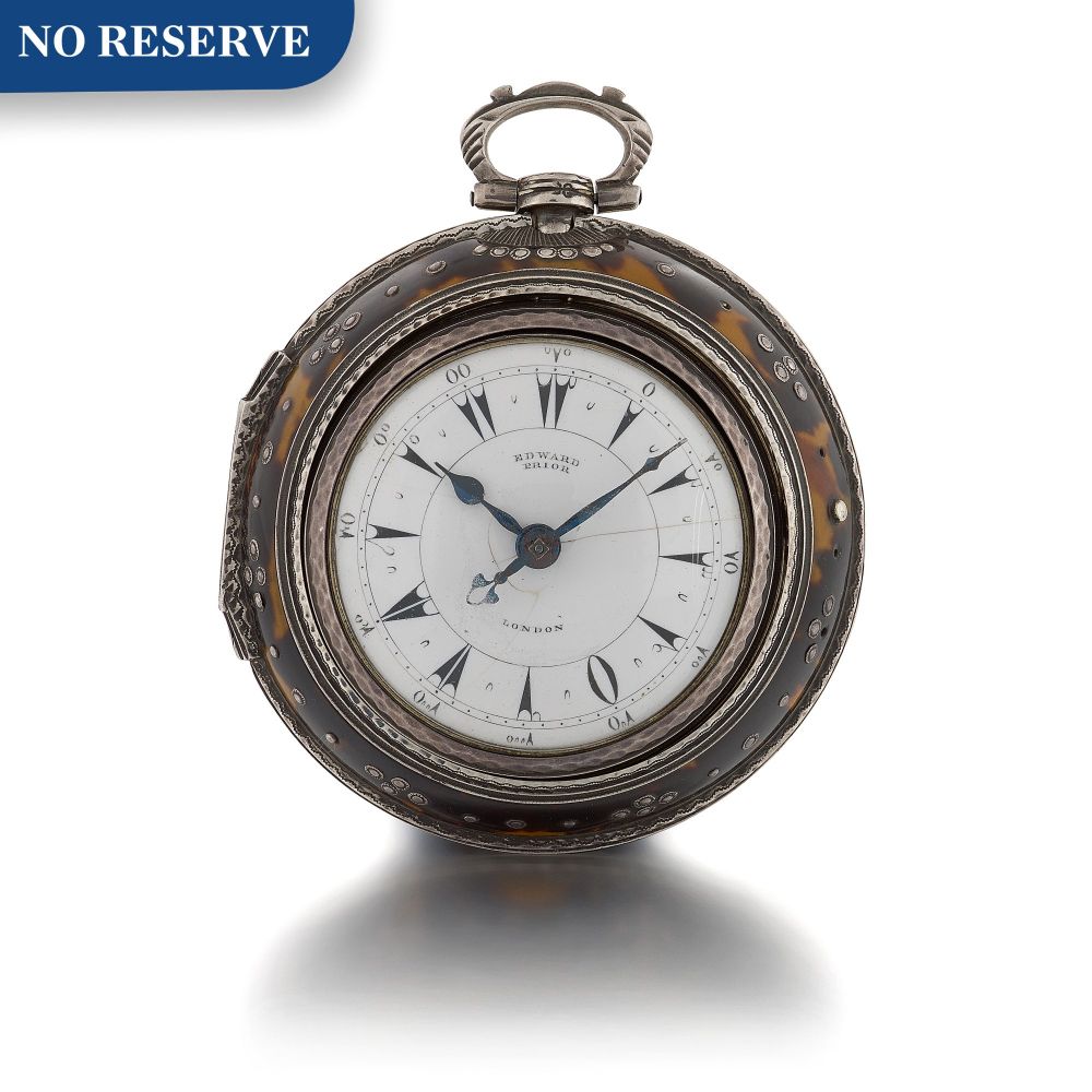 EDWARD PRIOR | A SILVER AND TORTOISESHELL TRIPLE CASED WATCH 1821, NO. 73753