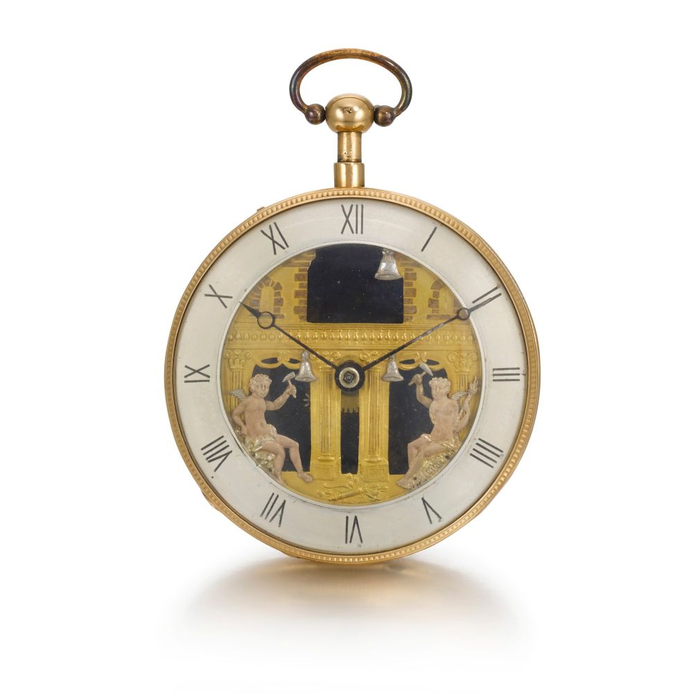 SWISS | A GOLD QUARTER REPEATING JACQUEMARTS WATCH, CIRCA 1800