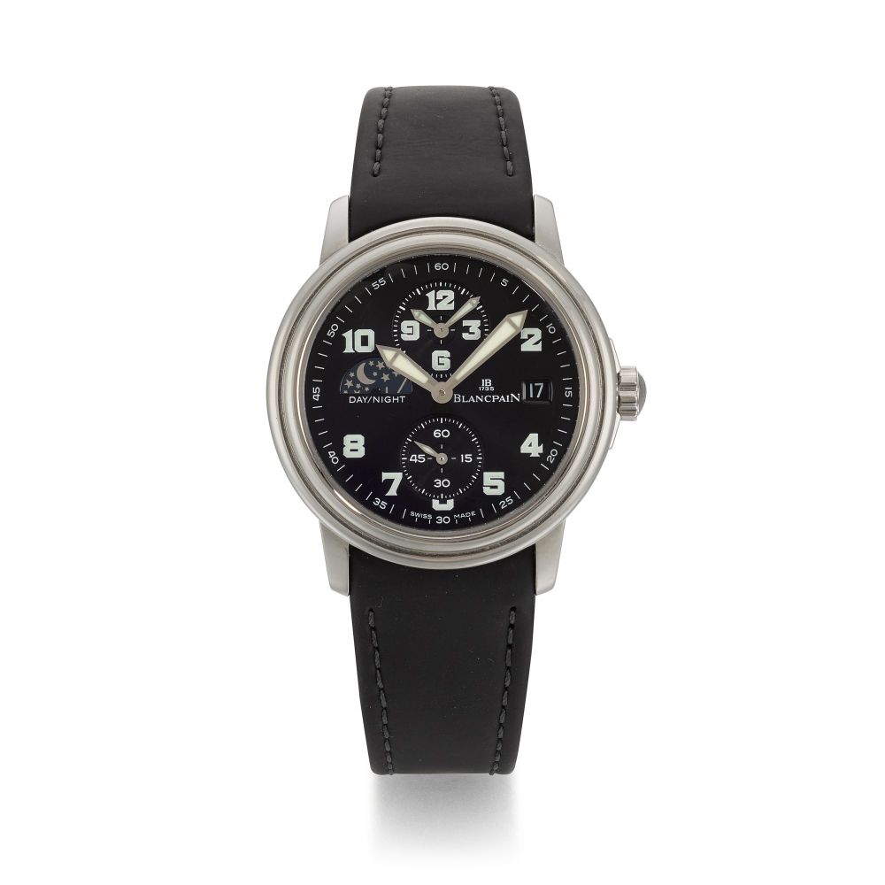 BLANCPAIN | LEMAN GMT NIGHT/DAY REF 2160, A STAINLESS STEEL AUTOMATIC CALENDAR WATCH WITH DUAL TIMEZONE CIRCA 2006