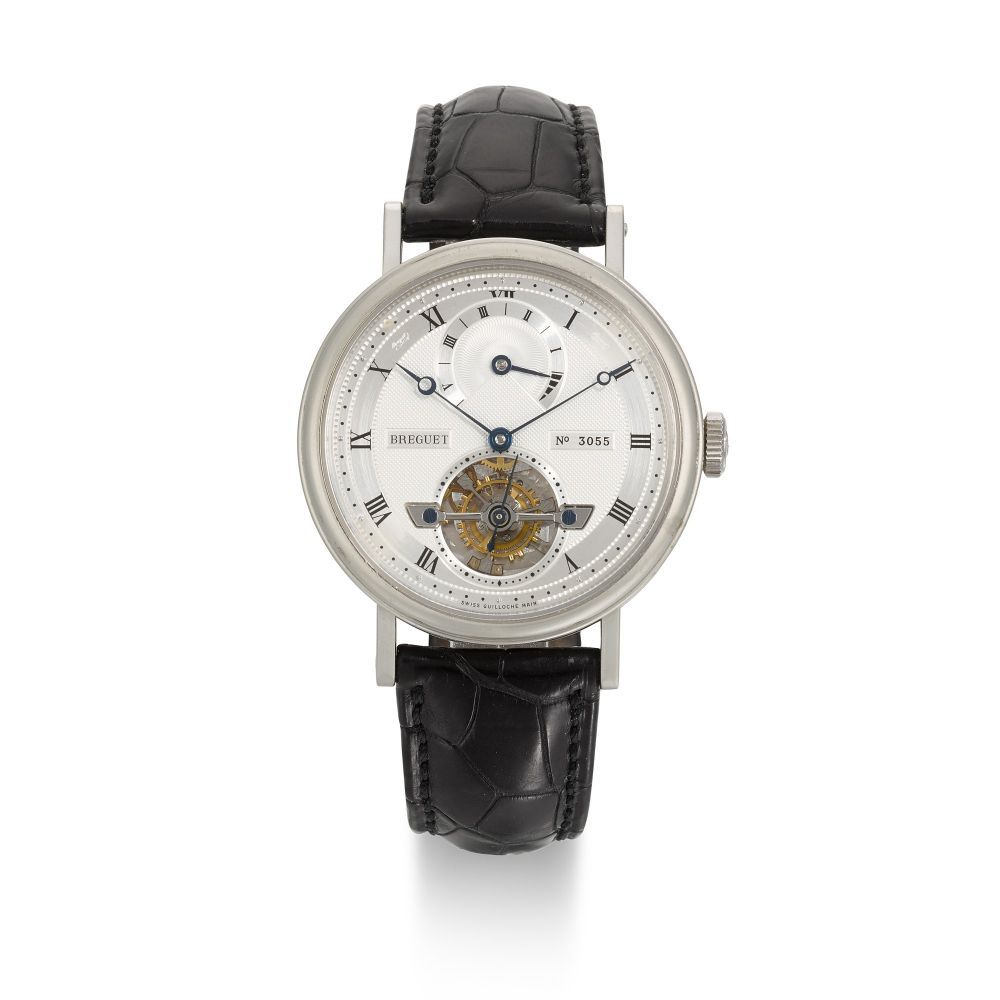 BREGUET | CLASSIQUE TOURBILLON, REF 5317, PLATINUM TOURBILLON WRISTWATCH WITH POWER RESERVE INDICATION, CIRCA 2006