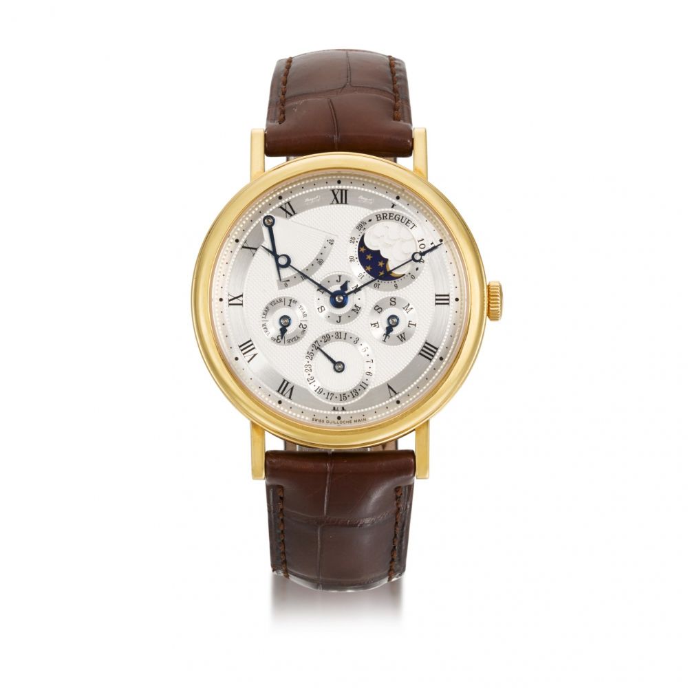 BREGUET | CLASSIQUE PERPETUAL CALENDAR, REF 5327 YELLOW GOLD PERPETUAL CALENDAR WRISTWATCH WITH DAY OF THE WEEK, MOON-PHASE, LEAP-YEAR AND POWER RESERVE INDICATION CIRCA 2010