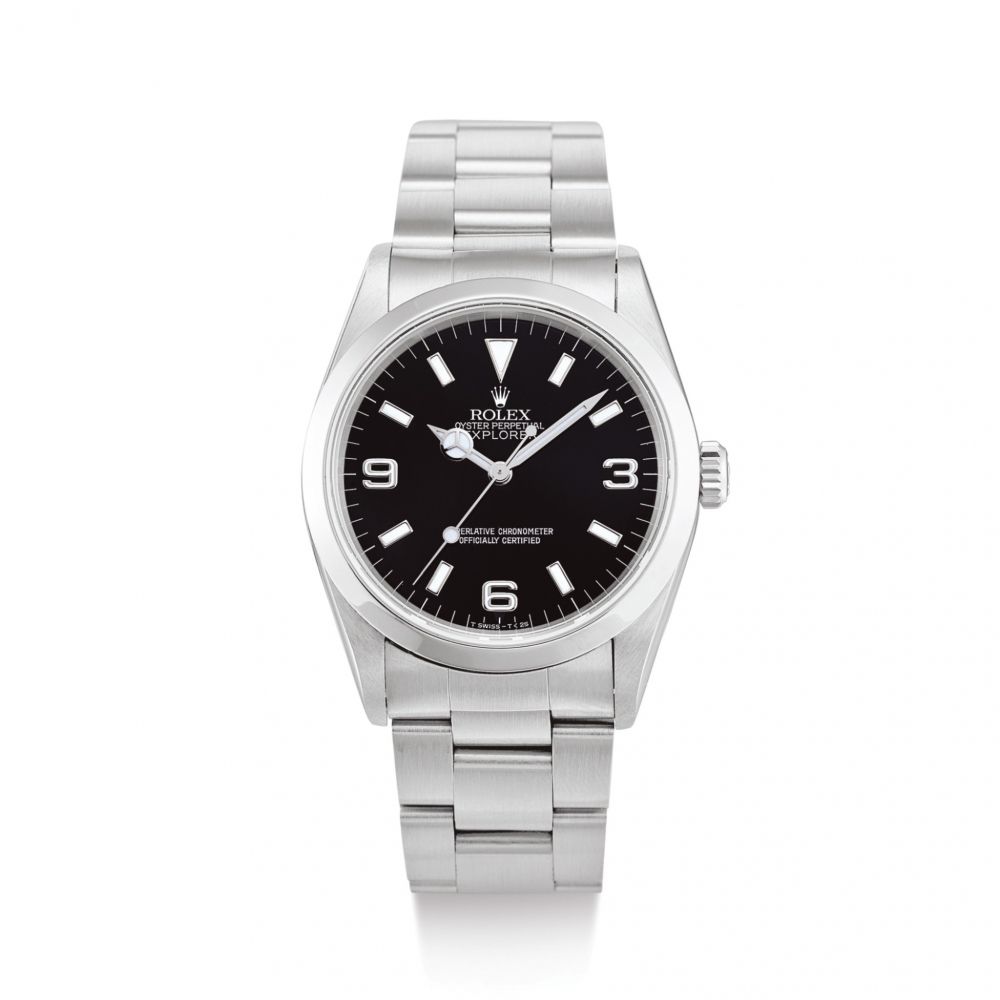 ROLEX | EXPLORER, REFERENCE 14270 A STAINLESS STEEL WRISTWATCH WITH BRACELET, RETAILED BY VAN CLEEF ARPELS, CIRCA 1995 | 勞力士 | Explorer 型號14270 精鋼鏈帶腕錶，由Van Cleef Arpels發行，錶殼編號W861488，約1995年製