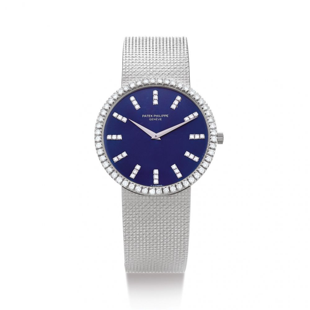 PATEK PHILIPPE | REFERENCE 3588 A WHITE GOLD AND DIAMOND-SET BRACELET WATCH, MADE IN 1976  | 百達翡麗 | 型號3588 白金鑲鑽石鏈帶腕錶，機芯編號1267914，錶殼編號2765148，1976年製