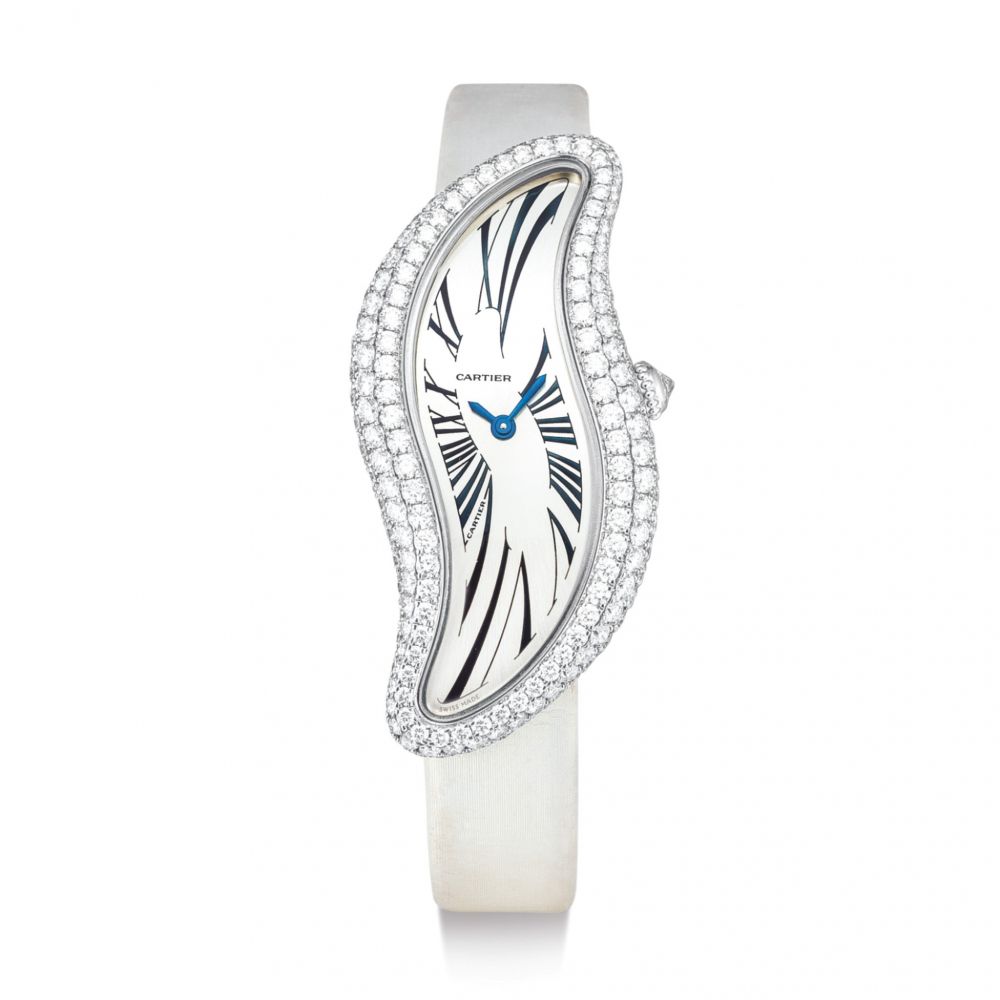 CARTIER | BAIGNOIRE, REFERENCE 3174 A WHITE GOLD AND DIAMOND-SET WRISTWATCH, CIRCA 2010  | 卡地亞 | Baignoire 型號3174 白金鑲鑽石腕錶，錶殼編號25382NX 3174，約2010年製