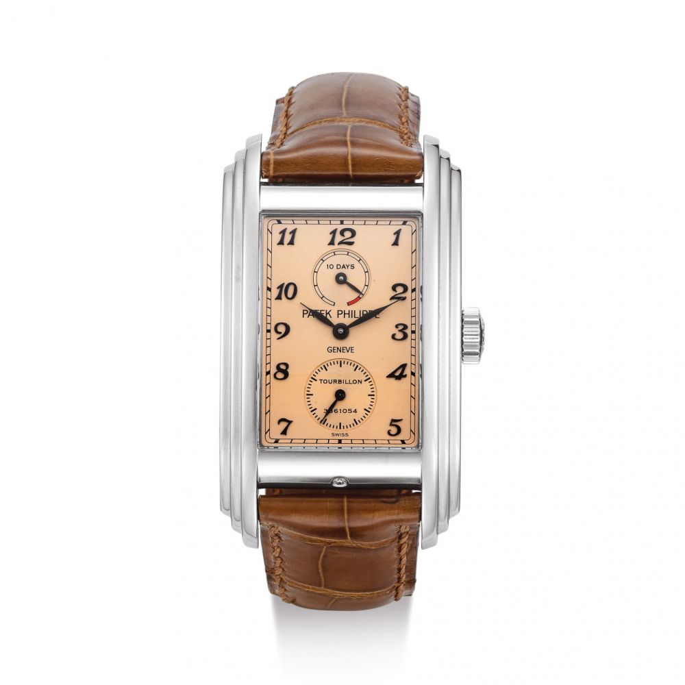 PATEK PHILIPPE | REFERENCE 5101 A PLATINUM TOURBILLON CHRONOMETER WRISTWATCH WITH 10 DAY POWER RESERVE INDICATION, CIRCA 2006  | 百達翡麗 | 型號5101 鉑金陀飛輪精密時計腕錶，備10天動力儲備顯示，機芯編號3361054，錶殼編號4257191，約2006年製