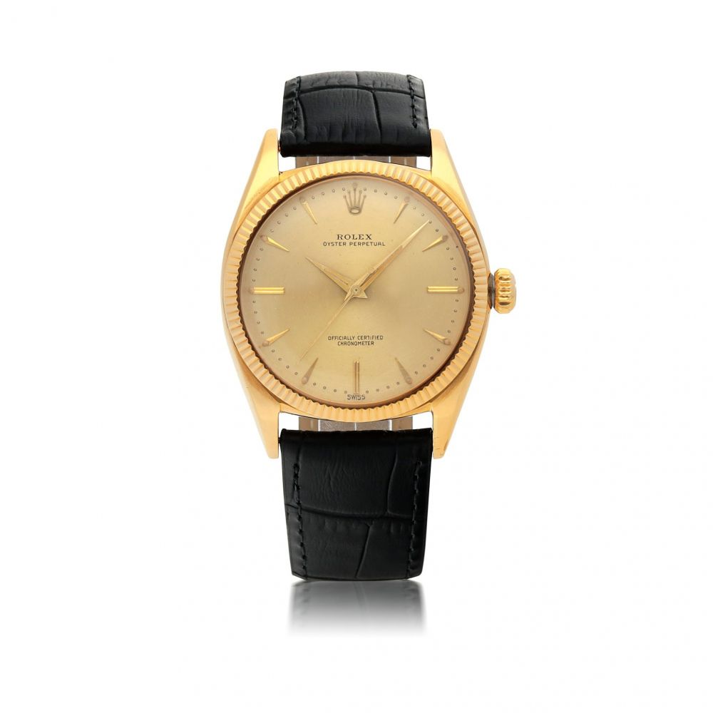 ROLEX | OYSTER PERPETUAL, REF 6599, YELLOW GOLD WRISTWATCH CIRCA 1958