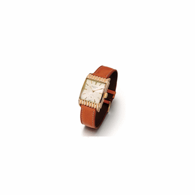 A RARE PINK GOLD RECTANGULAR WRISTWATCH, PATEK PHILIPPE CO., GEN