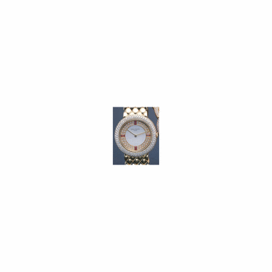 A FINE LADY'S GOLD, DIAMOND AND RUBY SET BRACELET WATCH WITH MOTHER-OF-PEARL DIAL, PATEK PHILIPPE CO., GEN