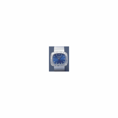 A LADY'S WHITE GOLD AND DIAMOND SET CUSHION-FORM BRACELET WATCH, PATEK PHILIPPE CO., GEN