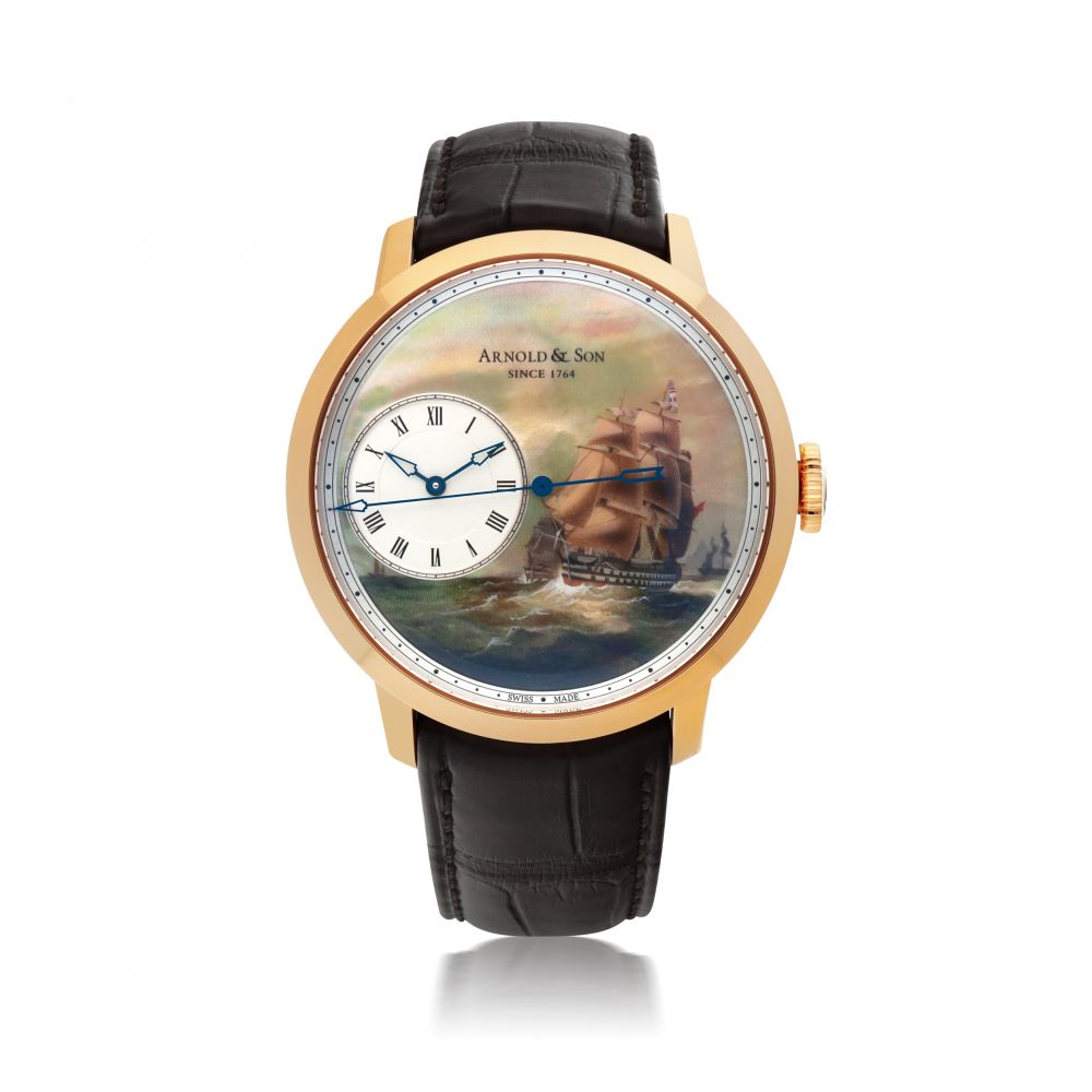 ARNOLD SON | 'INDIAMEN', REF 12.2.3.01, PINK GOLD WRISTWATCH WITH DEAD SECONDS AND HAND PAINTED MOTHER-OF-PEARL DIAL CIRCA 2013