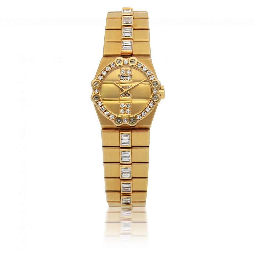 CHOPARD | ST MORITZ, REF 5156, YELLOW GOLD AND DIAMOND-SET BRACELET WATCH CIRCA 1985