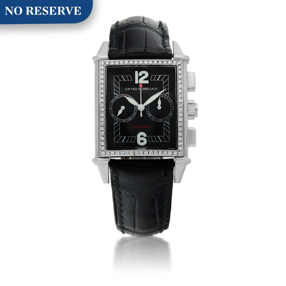 GIRARD-PERREGAUX | CHRONOGRAPHE AUTOMATIQUE, REF 2599, STAINLESS STEEL AND DIAMOND-SET CHRONOGRAPH WRISTWATCH CIRCA 2000