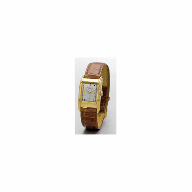 A FINE AND RARE GOLD CURVED ASYMMETRIC DRIVER'S WRISTWATCH, PATEK PHILIPPE CO., GEN