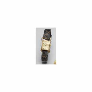 A LADY'S RARE PINK GOLD FLARED RECTANGULAR WRISTWATCH, PATEK PHILIPPE CO., GEN