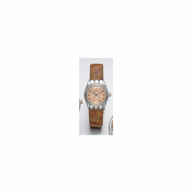 A STAINLESS STEEL AUTOMATIC WRISTWATCH WITH UNUSUAL SCALLOPED HOODED LUGS, ROLEX, OYSTER PERPETUAL, REF. 3353, CIRCA 1939