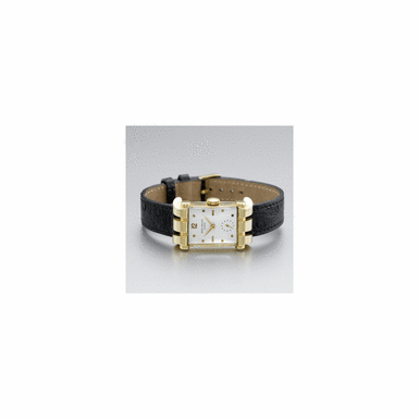 A FINE AND RARE GOLD RECTANGULAR WRISTWATCH WITH UNUSUAL LUGS, PATEK PHILIPPE CO., GEN
