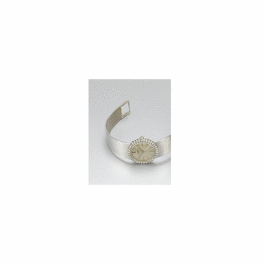 PATEK PHILIPPE - a lady's white gold and diamond set bracelet watch circa 1965, no.991.005, ref.3355/1