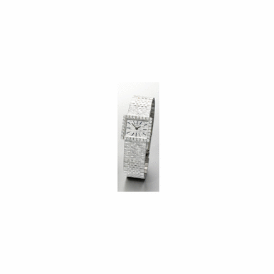PATEK PHILIPPE - a fine lady's white gold and diamond set rectangular wristwatch circa 1960, no.996.010, ref.3363/2