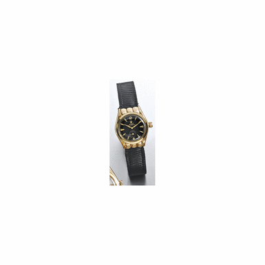 ROLEX - Oyster Perpetual, Ref. 3353, Circa 1940, A Two Tone Gold Automatic Wristwatch with Unusual Scalloped Hooded Lugs