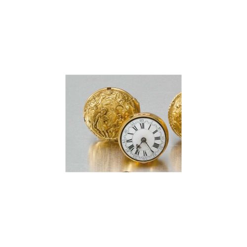 A gold repoussé pair cased verge watch, William Webster, London, no. 2560 1756
