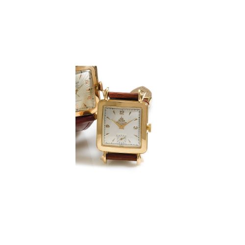 A group of 3 pink gold wristwatches