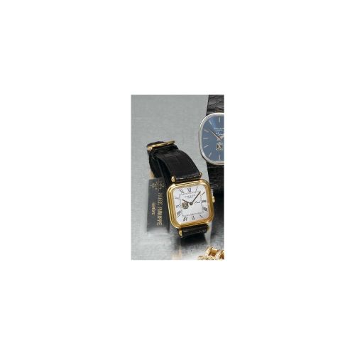 A lady's square gold wristwatch with the flag of Iraq, Patek Philippe Co., No. 1393758, ref. 4456 1978