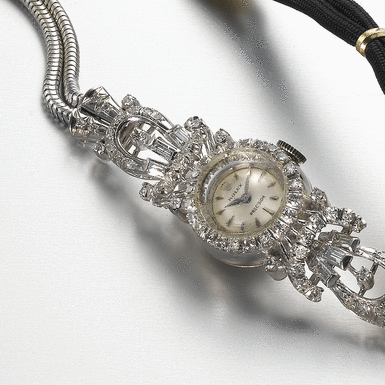 ROLEX, A LADY'S WHITE GOLD AND DIAMOND SET BRACELET WATCH PRECISION, REF. 8916, CIRCA 1955