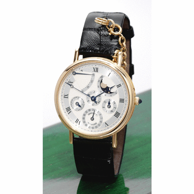 BREGUET - A fine gold automatic perpetual calendar wristwatch with moon-phases and power reserve Breguet, 1998, ref.3535