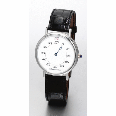 BREGUET - A fine platinum limited edition automatic jump hour wristwatch with enamel dial circa 1992, no.97/400, ref.3544B