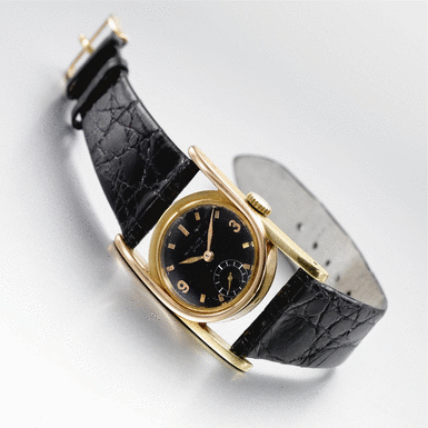 Property of a West Coast Collector - PATEK PHILIPPE - An Unusual Pink and Yellow Gold Wristwatch 'Double-U', 1929, Movement No. 822509, Case No. 615418, Ref. 497JR