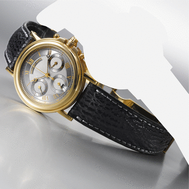 BREGUET - An Unusual Gold Automatic Chronograph Wristwatch with Date and Registers Circa 1998, Ref. 3640C