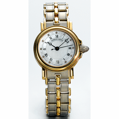 BREGUET, A LADY'S AUTOMATIC TWO COLOUR GOLD AND DIAMOND CENTRE SECONDS&&NBSP - WRISTWATCH WITH MOTHER OF PEARL DIAL, DATE AND BRACELET CIRCA 2000 REF 3272G