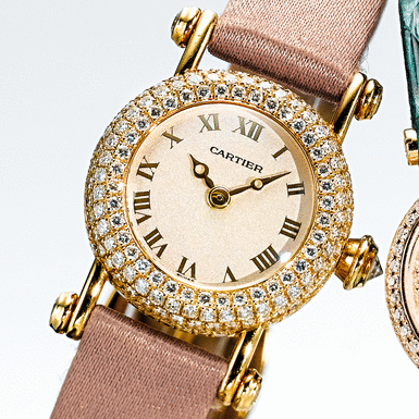 CARTIER, A LADY'S GOLD AND DIAMOND SET WRISTWATCH CIRCA 1995 DIABOLO