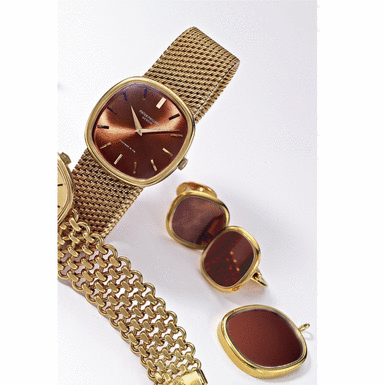 PATEK PHILIPPE - Retailed by Tiffany Co.: A Gold Cushion-Shaped Bracelet Watch 1976 REF 3844/1J GOLDEN CIRCLE MVT 1321661 CASE 2758053