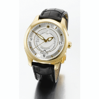 CYCLOS - a gold automatic wristwatch with date circa 2003 day night no 64