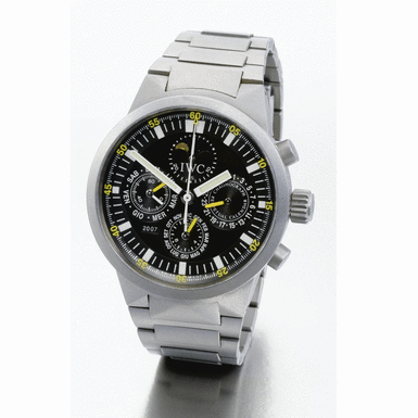 INTERNATIONAL WATCH CO. - a titanium automatic perpetual calendar chronograph bracelet watch with moon-phases Circa 2002 ref 3756