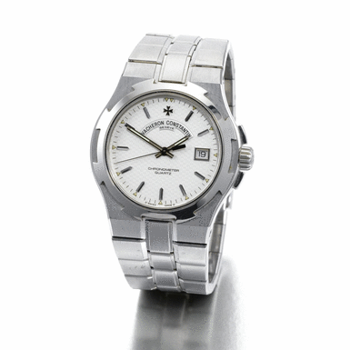 VACHERON CONSTANTIN - a stainless steel tonneau-form wristwatch with date and bracelet Circa 1997 ref 72040/423A overseas no 857734