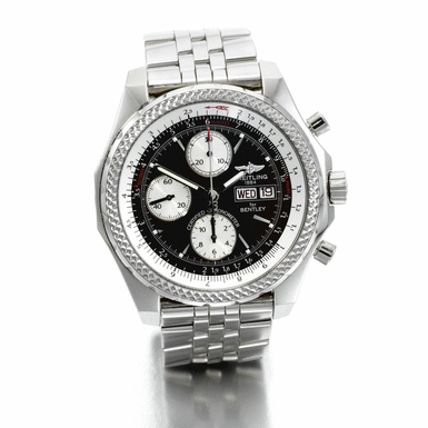 BREITLING - An oversized stainless steel automatic chronograph wristwatch with day, date and bracelet circa 2006 ref A13362 Bentley